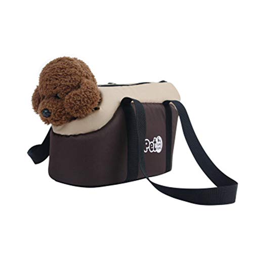 Borsa a tracolla pieghevole per animali domestici, per gatti di piccola taglia (Marrone, S)