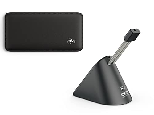 Glorious Gaming Mouse Wrist Pad Rest - Black + Glorious Gaming Mouse Bungee - Flexible Mouse Cable Management - Gaming Mouse Accessory (Black) (Bundle)