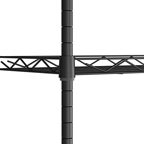 Singaye 6-Shelf Storage Shelf Wire Shelving Unit Metal Shelves Unit Storage Adjustable, Standing Shelf Units With Pp Liner 21.25" W X 11.41D X 69 "H (Black) #TOP6