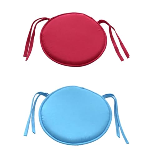 Cojines para sillas con lazos de sujeción estables, almohadillas redondas rojas 7