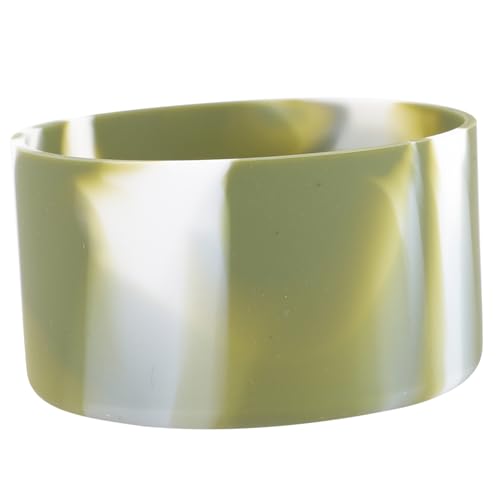 JOINPAYA シリコン製滑り止めボトルカバー 底部保護カップカバー 軍緑白迷彩柄 ガラスボトル用 衝撃吸収 断熱 家用