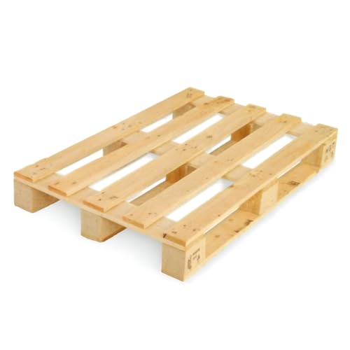Image of Horison Industries Timber Wood Pallets 1200x800x195mm, Heat Treated Pack of 5 Wooden Pallets for Outside 1000kg UDL Support with 4 Way Entry, Ideal for Warehouse Storage Building & Crates