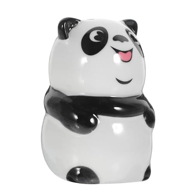 Sosoport Ceramic Cartoon Panda Spice Shaker Funny Dispenser Condiment Jar for Table Centerpiece for Cooking and Dining