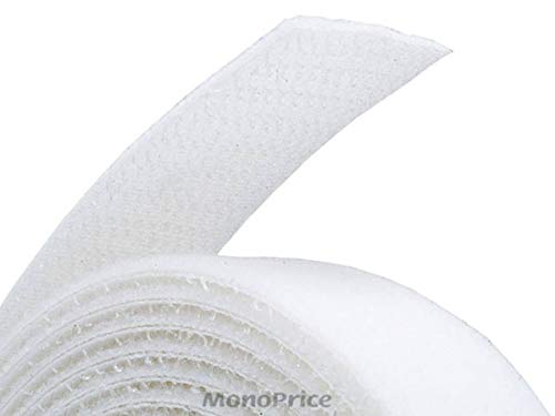 Monoprice 3-Pack Hook & Loop Fastening Tape 5 Yard/roll, 0.75-inch - White