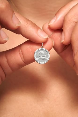 Collier pendentif camping-car en argent sterling 925 véritable