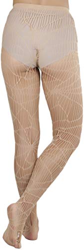 Image of ToBeInStyle Women's Spiderweb & Crawling Spider Print Hosiery Tights & Thigh High Stockings