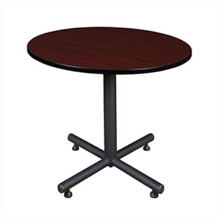 36 in. Round Kobe X Base Lunchroom Table - Mahogany