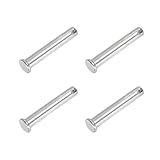 PATIKIL 4 Stück 60mm Lange Steckbolzen 10mm Durch. Flachkopf Edelstahl Bolzen mit Loch 3,2mm Durch. Einlocher Sicherungsbolzen für Industrie Maschinenbau Anhänger Scharnier Möbel, Silber