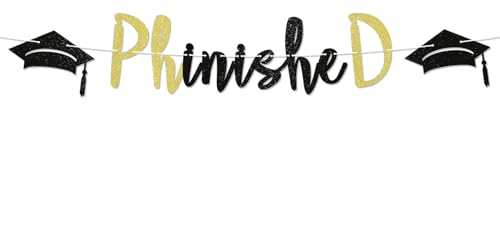 Phinished Banner - PHD Graduation Party Decor, Congrats PHD Banner,