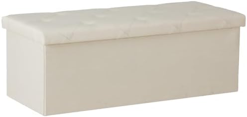DUMOS 43in Foldable Storage Ottoman Bench, Storage Chest, Large E...