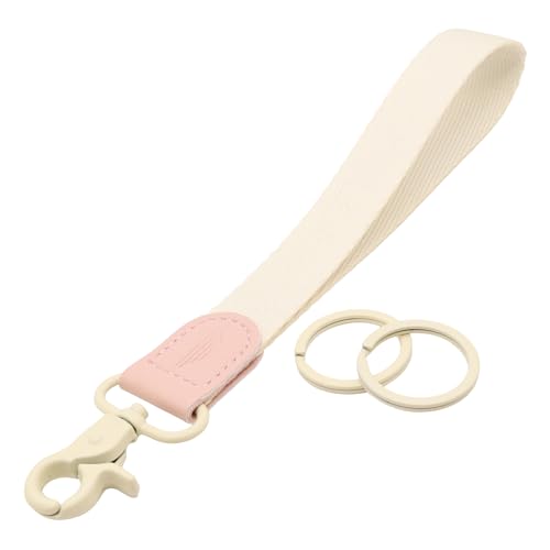 Image of POCKT Keychain Wristlet for Women and Men, Cute Wrist Lanyard for Keys, Short Key Chain Strap for Car Keys, Wallet, ID Badge & Phone | Off White