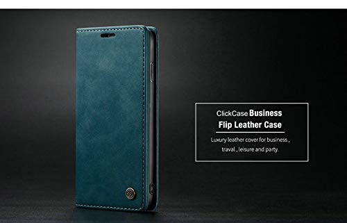 Image of ClickCase for Realme Narzo 20 pro Sheepskin Series Faux Soft Leather Wallet Flip Case Kick Stand with Magnetic Closure Lightweight Slim Flip Cover for Realme Narzo 20 pro (Greenish Blue)