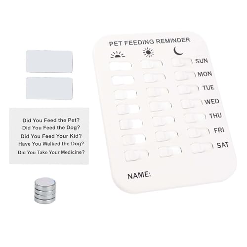 Pets Dog Feeding Reminder, Weiße Magnetische Aufklebertabelle Zur Täglichen Verfolgung von Mahlzeiten, Inklusive 4 Magneten und 2 Aufklebern, Geeignet für Hundebesitzer (WHITE)