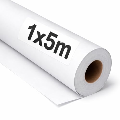 OFITURIA Papel Kraft Blanco - Rollo 1x5m - 1 Rollo - Papel de Embalaje y Regalo - Manualidades y Patrones de Costura - Resistente y Fácil de Cortar 🔥