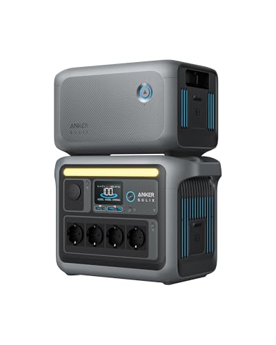 Anker SOLIX C1000 Tragbare Powerstation mit BP1000 Erweiterungsakku, 1800W Solargenerator, Aufladung in 58 Min., 2112Wh LiFePO4-Akku für Outdoor, Camping und Stromreserve Zuhause (Solarpanel optional)