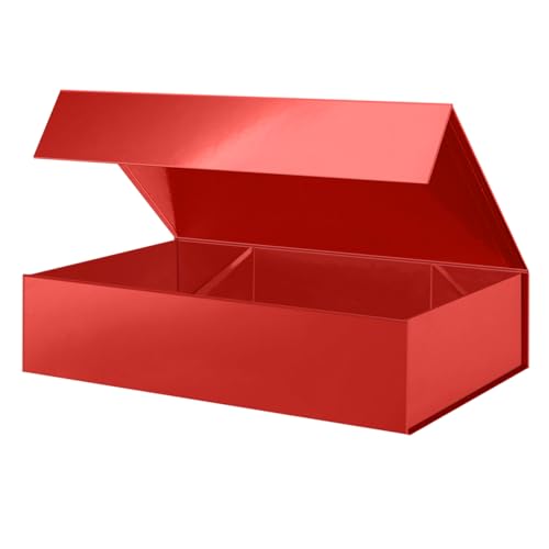 PACKHOME Extra Large Red Gift Box 17.5x11.3x4.3in with Magnetic Lid
