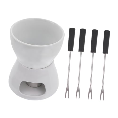 PRETYZOOM 1set Ceramic Chocolate Melting Pot for Cheese Fondue Butter Warmer for Parties Outdoor Gatherings and Afternoon Tea Easy to Clean Heating
