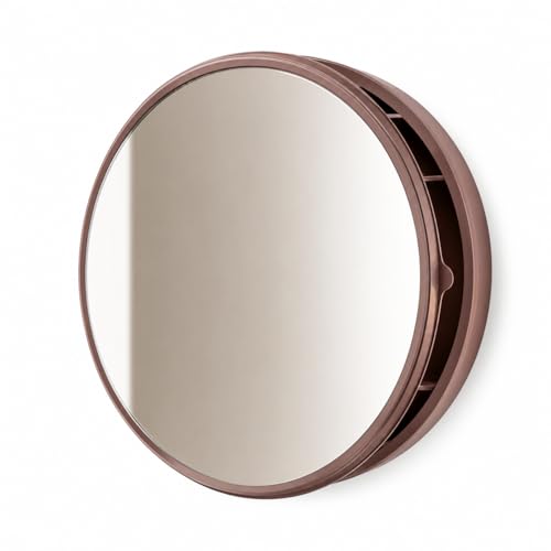 Image of iSTAR Round Wall Mirror Cabinet with Storage | Bathroom Mirror Cabinet with Shelves | Wall Mounted Vanity Cabinet for Bathroom, Wash Basin & Dressing Area | HD Mirror Door & Space Saving Organizer