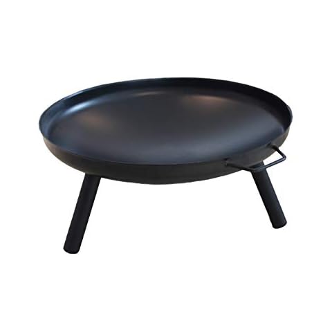 SLABO Feuerschale Brazier Ø 60 cm | Feuerstelle | Kamin | Feuerkorb | Feuer | Eisenschale | Gartenfeuer | Wärmestelle für Garten | Wiese | Wald | Terrasse | Camping etc. - SCHWARZ Cover