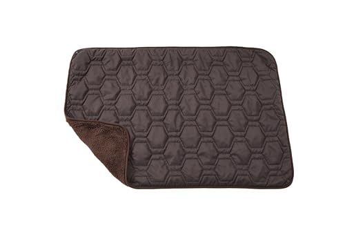 WillerS ブランケット キルティング ボア 冬用 2枚合わせ 膝掛け 小さめ 厚手 暖かい ひざかけ 肩掛け アウトドア キャンプ用 Blanket ボタン付き ブランケット 70*100cm (ブラウン)