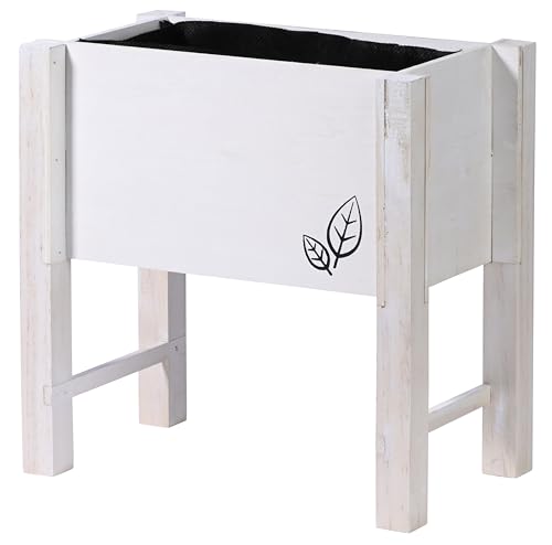 dobar® Kompaktes Tischbeet: Schmale Kräuterbeet-Lösung für Küche und Balkon - Perfekt für Indoor und draußen - Weiß