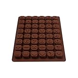 Molde Silicona Letras Números - 48 Cavidades Letras para Repostería | Antiadherente Pasteles with Siliconas Flexible, Material Resistente con Acabado Suave, Ideal paras Dulces, Arcilla, Pastelería