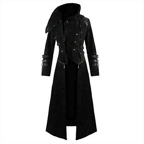 Darkrock Prime Quality Scorpion Men's Hooded Trench Coat Long Jacket Red/Black Gothic Steampunk