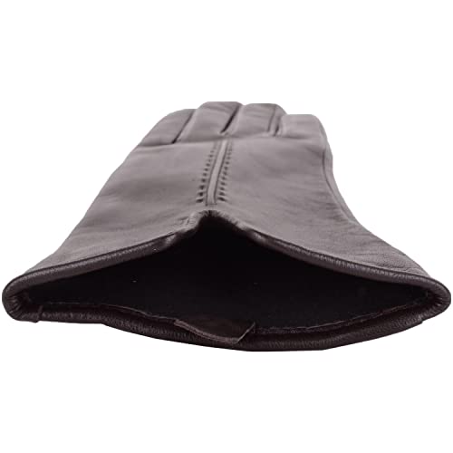 Guante de invierno de cuero marrón para mujer SNUGRUGS XL perfecto para paseos invernales urbanos 2
