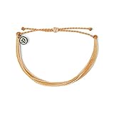 Pura Vida Original Designs Sepia Bracelet - 100% Waterproof, Adjustable Band - Coated Charm Pendant, Cream