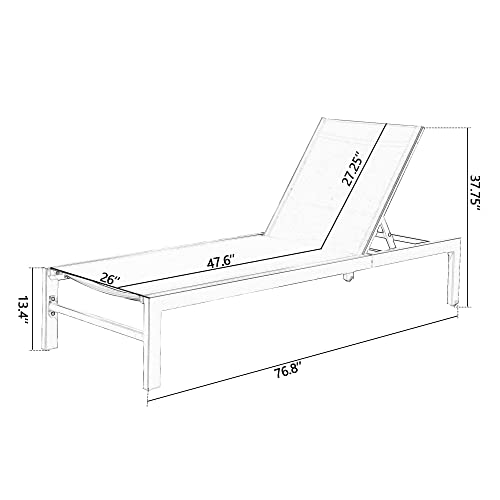 Ulaxfurniture Outdoor Lounge Chair, Aluminum Chaise Chair, Adjustable Lounger Recliner With Wheels And Padded Quick Dry Foam For Patio (2 X Chair, Beige) #TOP7