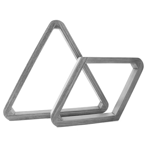 GSE Deluxe Wood 8-Ball Triangle & 9-Ball Diamond Pool Ball Racks, Grey