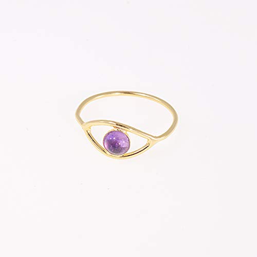 Evil Eye Amethyst Ring,Eye Ring,Evil Eye Ring,Gold Ring,Dainty Ring,Purple Amethyst Ring Gold Or Silver,Genuine Amethyst #TOP4