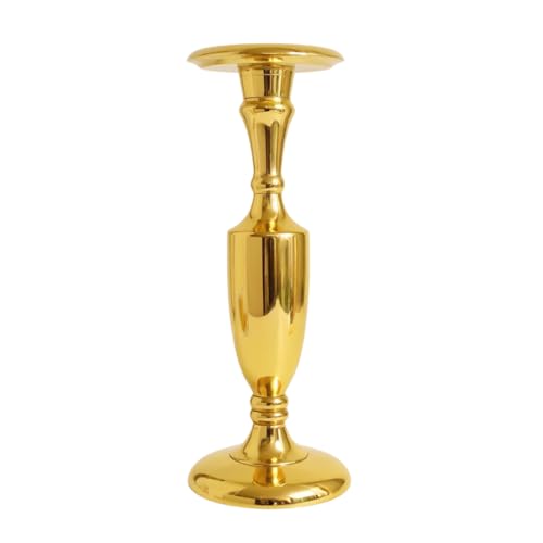 Image of Gold Plated Large Candle Stand /Candle Holder /Modern Design Candle Pillar Candle Holder for Home Decoration (Large (12 inches), Gold)