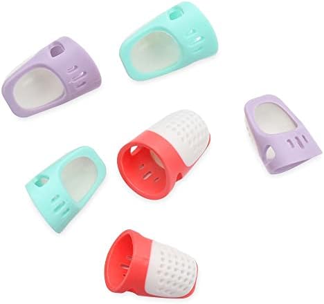 AOZAX Half-open Finger Cot Thimble Silicone Pin Needles Finger Protector DIY Needlework Household Arts Home Sewing (Color : Green-M)