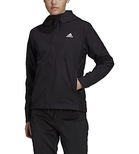 Veste imperméable femme adidas 3 bandes noire pour la pluie