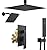 NPYSVSSS Shower System Dual Shower Heads with 12" Ceiling Mounted Rain Shower Head & 6" Wall Mounted Head Full Body Luxury Rain Shower System 3 Way Pressure Balance Valve Kit, Matte Black