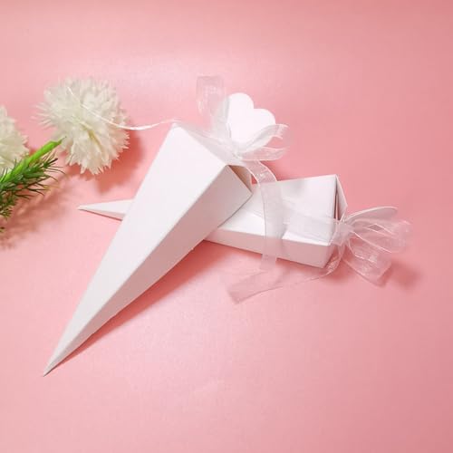 Boîtes à bonbons en cône pour décoration de table de mariage - 5