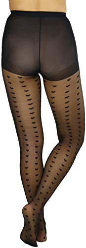 Image of ToBeInStyle Women's Valentine Day Themed Opaque Sheer Pantyhose w /Heart Love