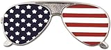PinMart American Flag Sunglasses Patriotic Enamel Lapel Pin – 1 Piece