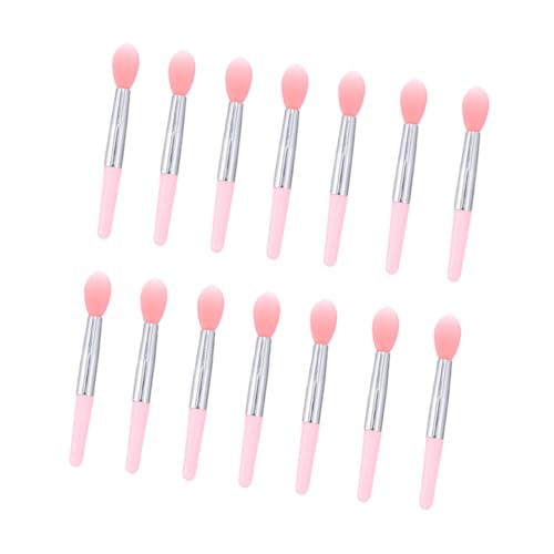Mobestech Pinceles de Silicona para Labios y Sombra de Ojos Aplicadores Cosméticos Transparentes y Rosas Prácticos y Cómodos para Maquillaje Preciso