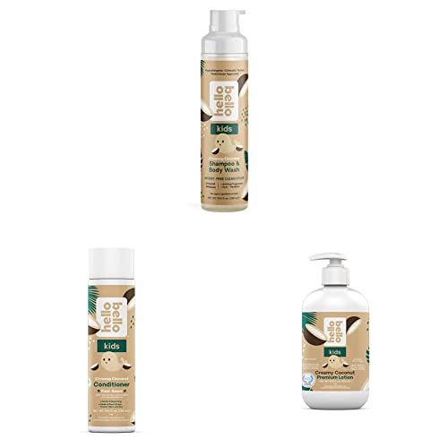 Image of Hello Bello Creamy Coconut Baby Essentials Bundle | Shampoo & Body Wash, Conditioner & Lotion | Hypoallergenic, Dermatologist & Pediatrician Tested for Babies and Kids