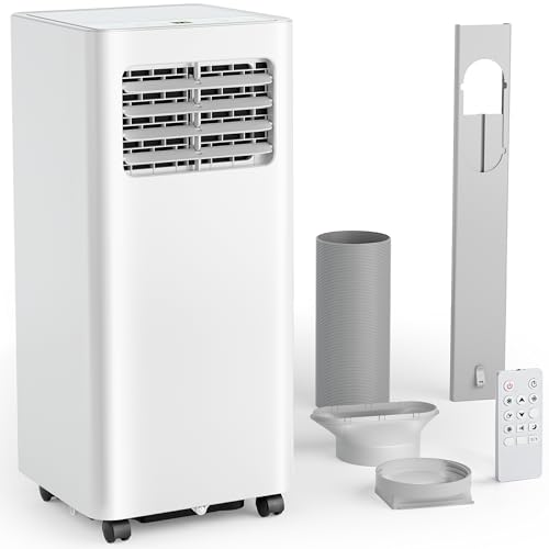 Air Conditioning Unit - Portable Air Conditioner 7000 BTU with Remote Control, 4-in-1-Cooling, 24H Timer, Dehumidifier & Sleep Mode AC, Aircon with Digital Display, Window Kit | Covers 215 sq.ft