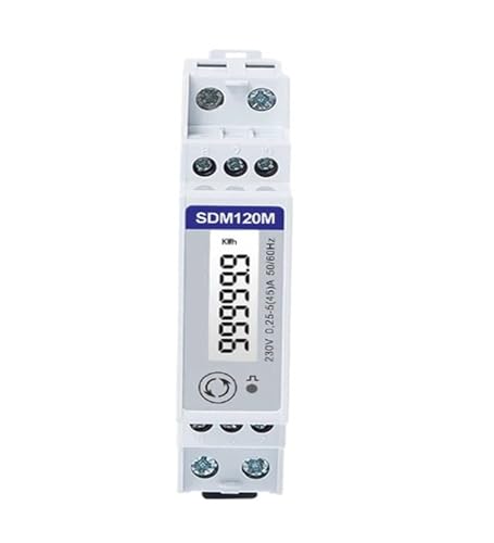 Compteur d'énergie SDM120 monophasé 2 fils 230V avec sortie RS485 pour rail DIN