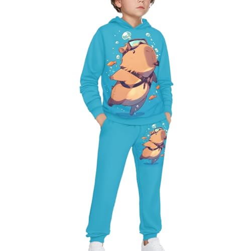 Girls Sweatsuit 2 Pcs Athletic Tracksuit Set Size 4-12 Long Sleeve Fall Clothes Outfits Boys Hooded Sweatpant3