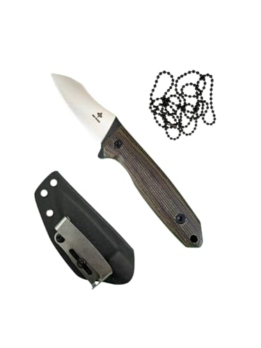 AMER TACTICAL Fixed Blade, 3D Micarta Scales, EDC With Kydex Sheath, Ideal for Skinning, Survival, Camping, Hunting & Outdoors, Tactical Full Tang Knife (B_012)