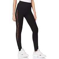 Urban Classics Ladies Flock Lace Stripe Leggings, Negro, M para Mujer
