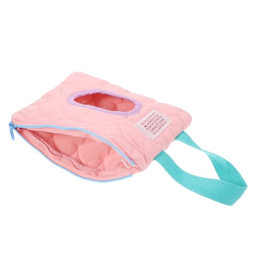 EXAOMBLE 便携式ベビーワイプホルダー 綿素材製 防乾燥カバー付き 詰め替え可能 おしりふき用収納バッグ ベビーカー対応 お出かけ便利