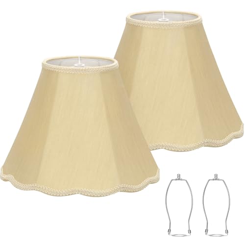 Gold Scalloepd Lamp Shades Set of 2, 6.1