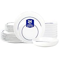 24-Piece Stone Lain Luna Porcelain Dinnerware Set