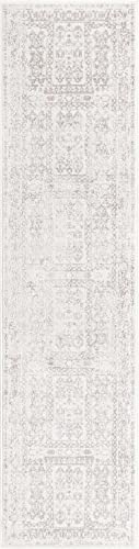 Unique Loom Oxford Collection Area Rug - Magdelan (2' x 8' Runner, Cream/ Ivory)